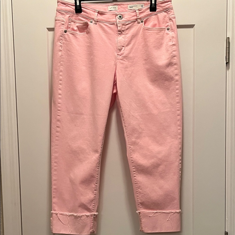 J. Jill Women's Cropped Jeans in Light Pink Size 12